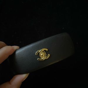 Vintage Chanel Leather hair clip